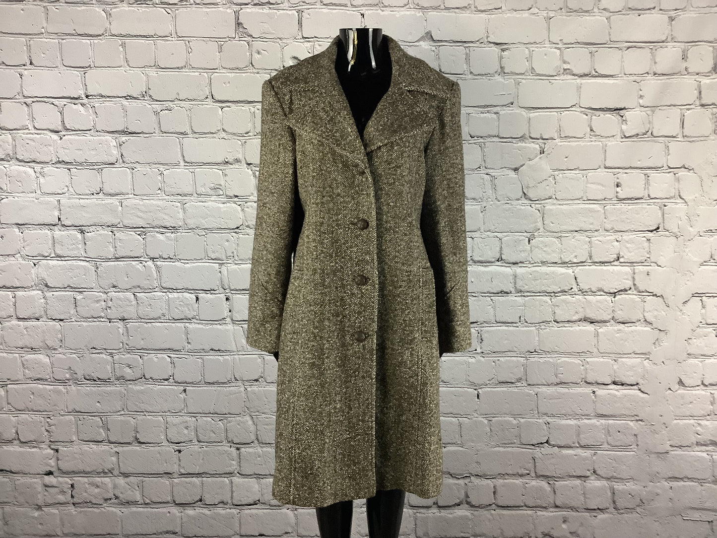 2000's Vintage Brown Tweed Winter Coat