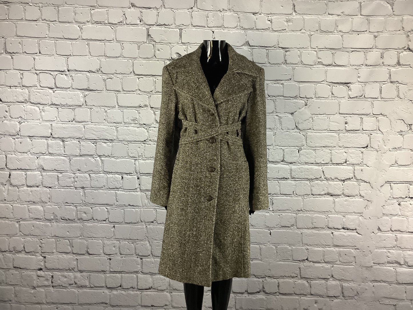 2000's Vintage Brown Tweed Winter Coat
