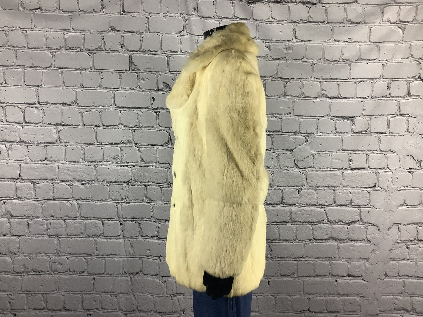 1990's Vintage Oversized White Rabbit Fur Coat