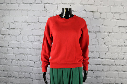 1980's Vintage Solid Red Sweatshirt