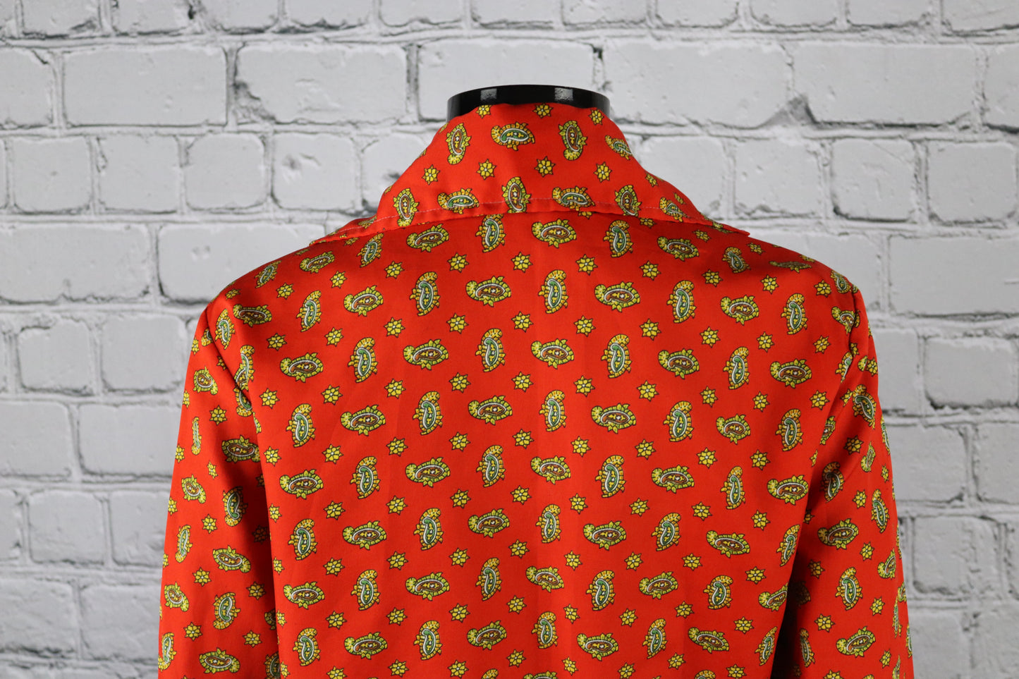 1970's to 1980's Vintage Red and Yellow Paisley Button Down