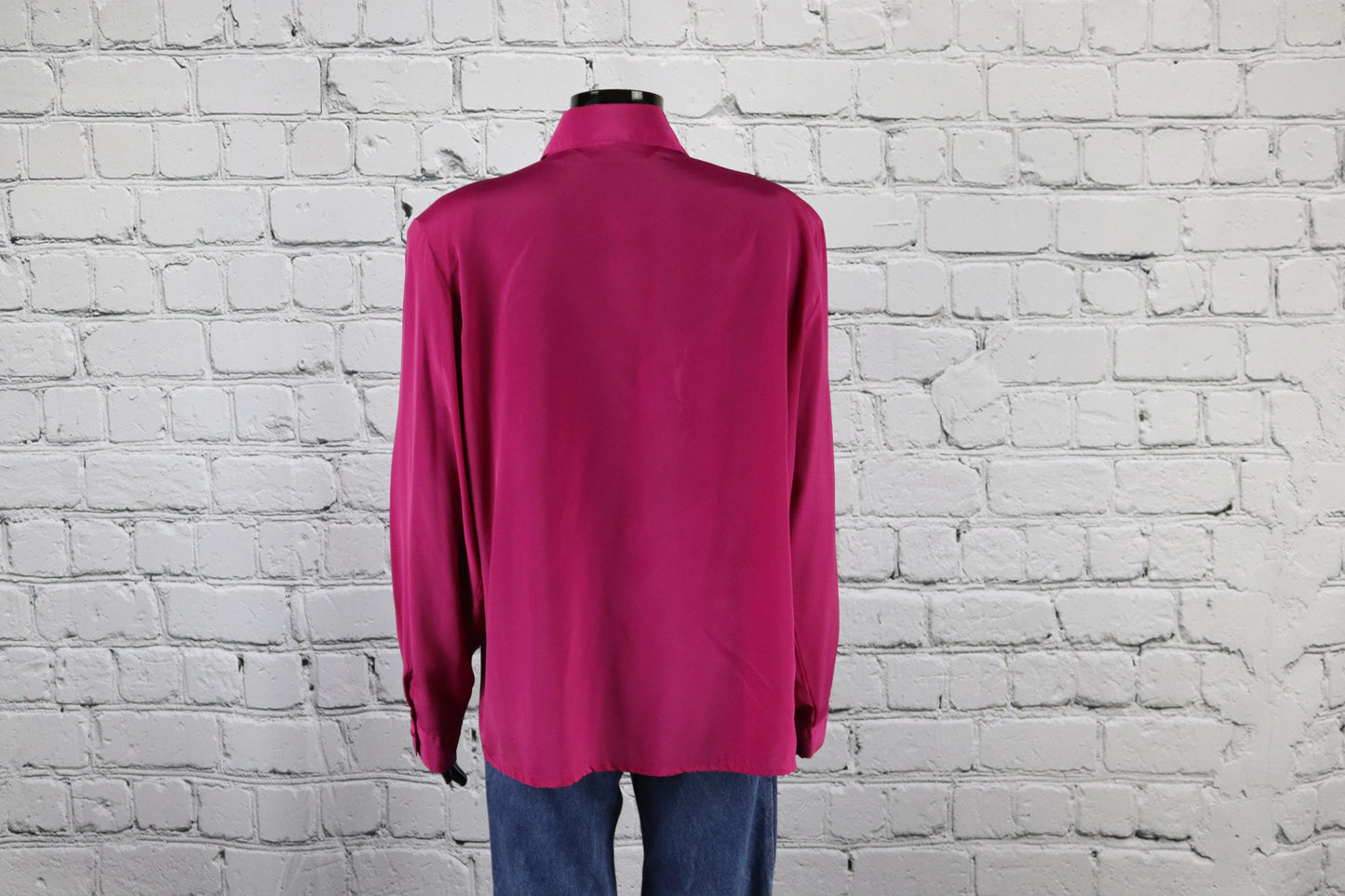 1980's Vintage Fuchsia Pink Pleated Shirt