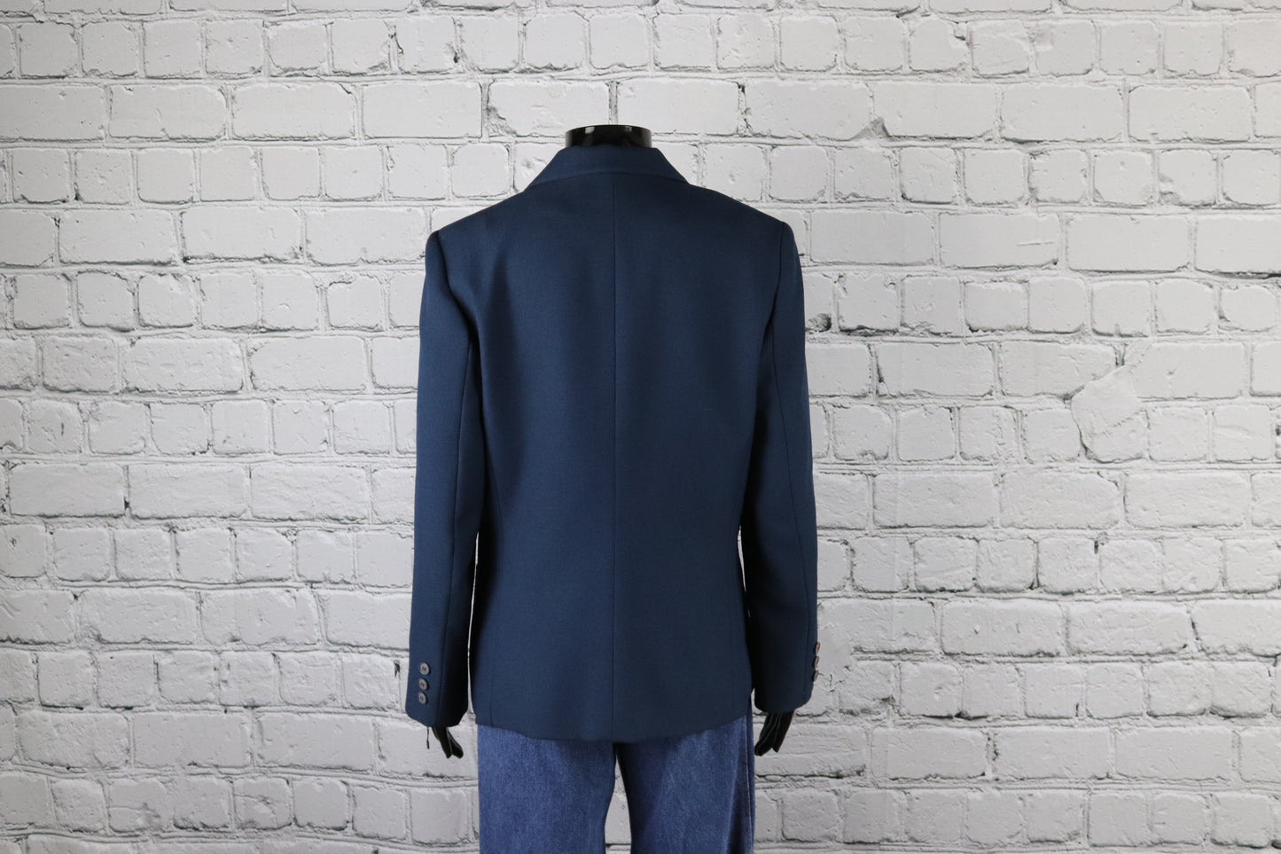 1980's Vintage Solid Navy Blazer with Double Button